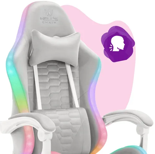 Fotel HELL'S CHAIR HC-1000 LED RGB Kids Szary