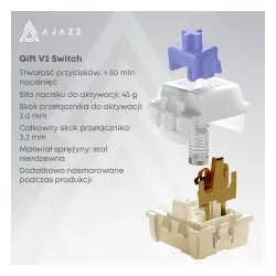 Klawiatura mechaniczna Ajazz AK980 V2 Gift Switch V2 Biało-Fioletowy