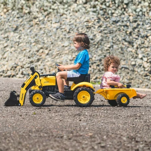 Falk Traktor Na Pedały Koparka Komatsu Z Przyczepą I Łyżką 2-5 Lat