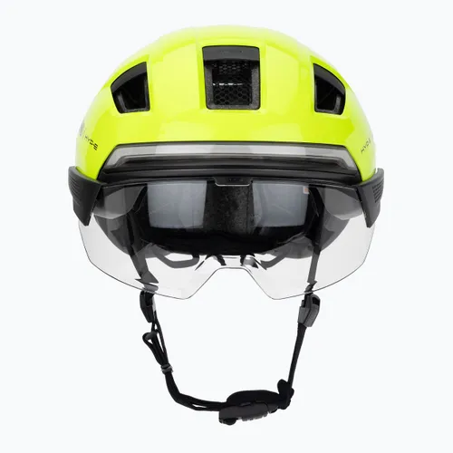 Kask rowerowy z kierunkowskazami ABUS Hyp-e Ace signal yellow