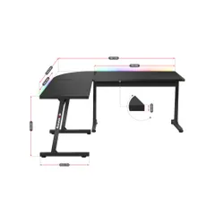 Biurko gamingowe HUZARO Hero 6.0 RGB Czarny