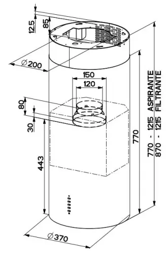 Okap Faber Cylindra Isola Evo Plus Czarny