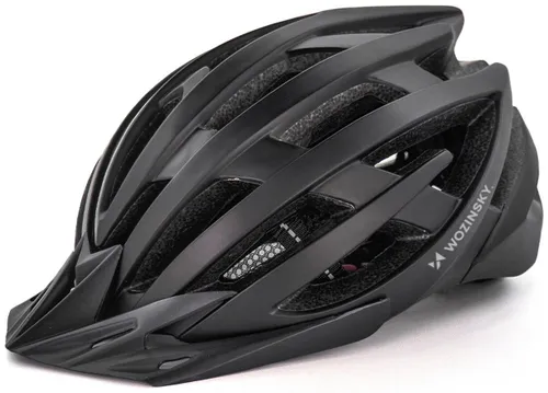 Kask rowerowy WOZINSKY HT-28VC Czarny MTB z lampką (rozmiar M)
