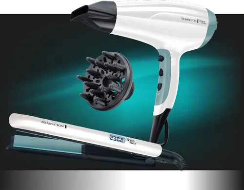 Prostownica REMINGTON Shine Therapy S8500GP 230 stopni + Suszarka do włosów D5216