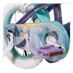 Rower dziecięcy HUFFY Disney Kraina Lodu 12 cali dla dziewczynki Fioletowo-niebieski