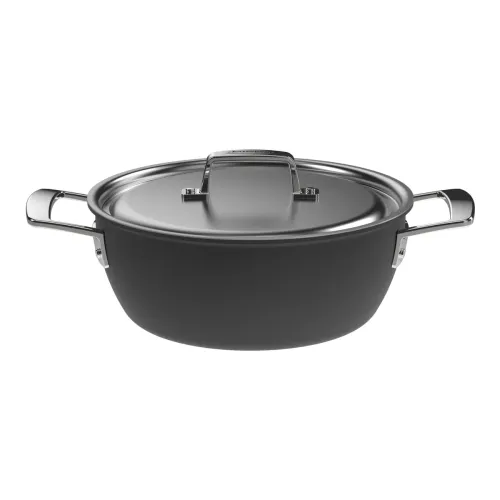 DEMEYERE Black 5 24 cm - patelnia ze stali nierdzewnej z dwoma uchwytami i pokrywką