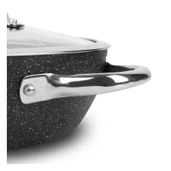 TESCOMA President Stone 24 cm czarna - patelnia / wok nieprzywierający