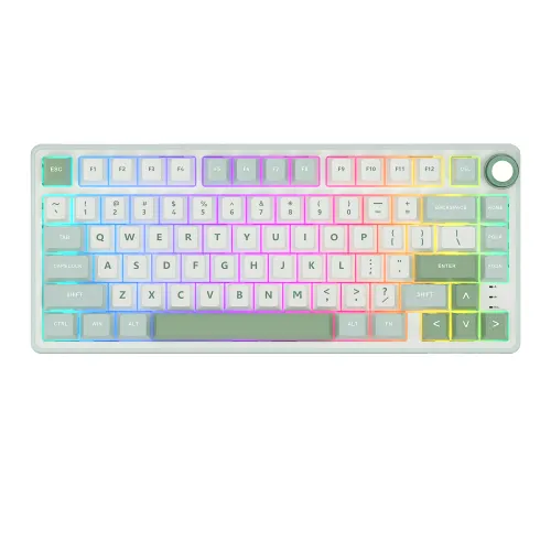 Klawiatura mechaniczna Royal Kludge RK-R75 Sky Cyan Brown Switch Biało-Błękitny