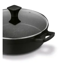 Patelnia aluminiowa nieprzywierająca z dwoma uchwytami i pokrywką KONIGHOFFER Vitello 32 cm