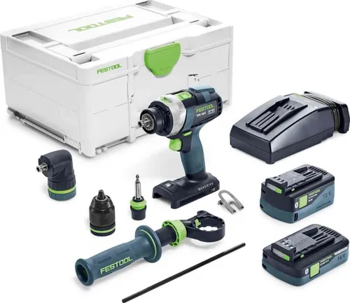 Festool Akülü Tornavida, TPC 18/4 5,2 / 4,0 QUADRİVE Darbeli Matkap ve-Set FESTOOL