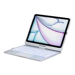 Etui na iPad Air 11 cali TYPECASE Flexbook Touch Srebrny Klawiatura