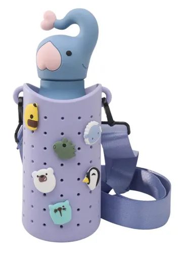 Etui z paskiem na butelkę Asobu Bestie Sling - blue purple