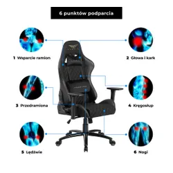 Fotel GAMVIS Phantom Large Czarny (złote elementy)