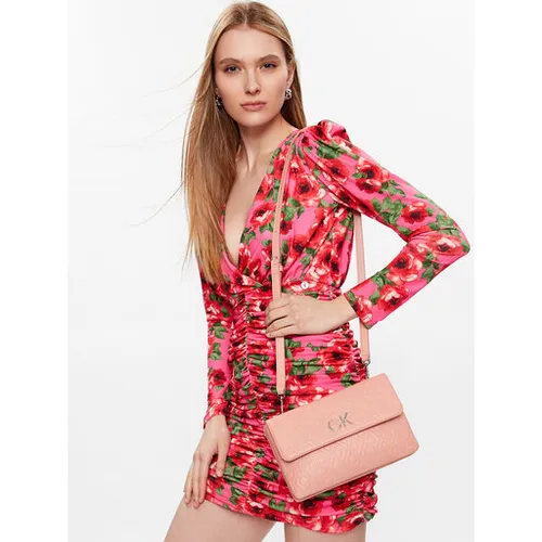 Geantă de mână Calvin Klein Re-Lock Dbl Crossbody Emb Mono K60K610206 Roz
