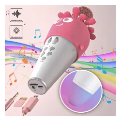 Mikrofon z głośnikiem Bluetooth Forever AMS-200 dla dzieci 5W Różowy