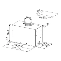 Okap Franke Box Flush Evo FBFE BK MATT A70 Czarny