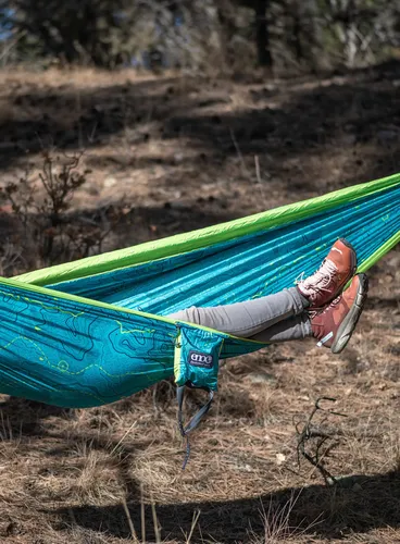 Hamak ENO DoubleNest Print Giving Back Hammock - topo cdt/chartreuse