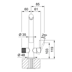 Bateria FRANKE Lina Clear Water 2.0 L 120.0730.779 Chrom