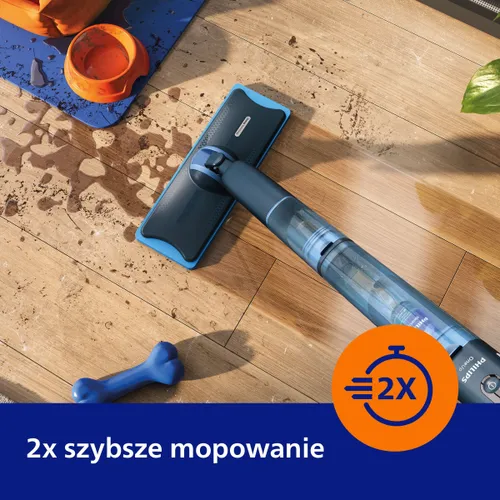 Mop elektryczny PHILIPS OneUp XV5113/01 czas pracy do 70 minut, 2x szybsze mopowanie (Bezprzewodowy)