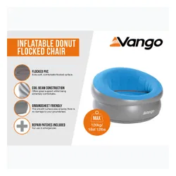 Fotel turystyczny dmuchany Vango Inflatable Donut Flocked Chair mykonos blue