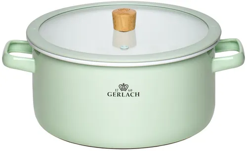Zestaw garnków GERLACH Natur Enamel Pastelowa zieleń (6 elementów)
