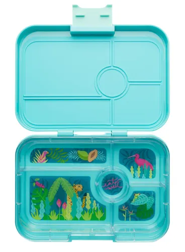 Lunchbox do pracy XL Yumbox Tapas 5 sekcji - antibes blue / jungle pastel tray