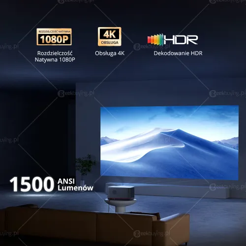 Projektor ETOE Whale Pro LED Full HD Wi-Fi Bluetooth Chromecast AirPlay Android TV