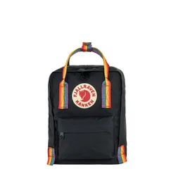 Fjallraven Kanken Gökkuşağı Mini Sırt Çantası - siyah / gökkuşağı deseni