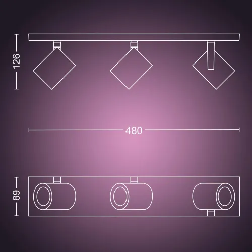 Oświetlenie punktowe Philips Hue White and Colour Ambiance Argenta Triple Srebrny