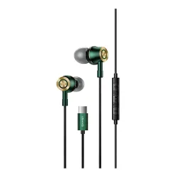 Słuchawki bezprzewodowe USAMS EP-43 Metal USB-C Dokanałowe Mikrofon Zielony
