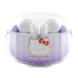 Słuchawki bezprzewodowe Hello Kitty True Wireless Kitty Head Logo Dokanałowe Bluetooth 5.3 Fioletowy