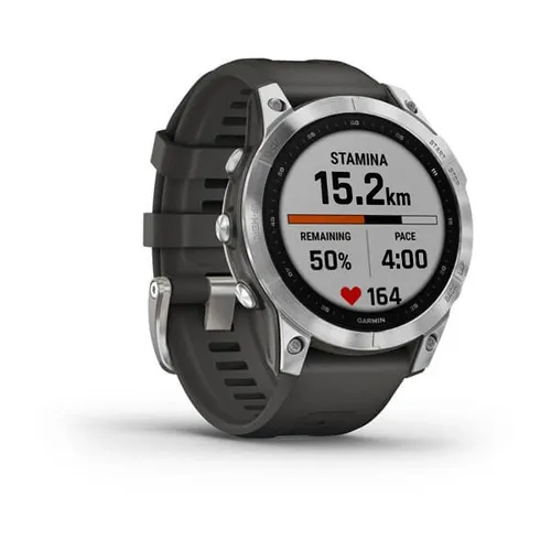 Smartwatch Garmin Fenix 7 srebrny z grafitowym paskiem (010-02540-01)