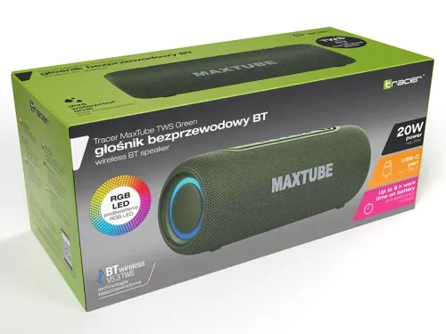 Głośnik Bluetooth Tracer MaxTube 20W Zielony