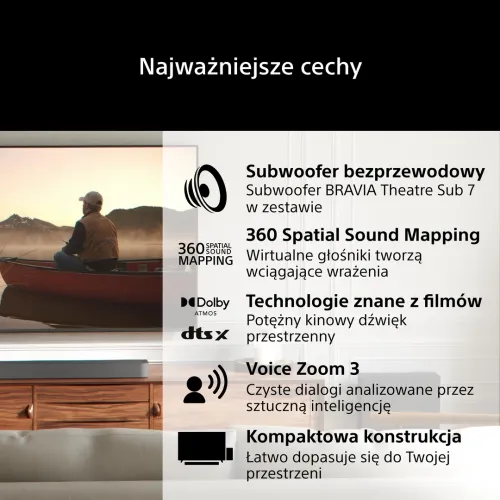 Soundbar Sony BRAVIA Theatre Bar 7 HTA7100KIT.CEL 5.0.2 505W Wi-Fi Bluetooth AirPlay Dolby Atmos DTS:X