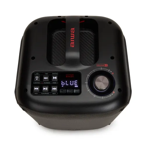 Power Audio Aiwa KBTUS-250 40W Bluetooth Radio FM, DAB Mikrofon Karaoke Czarny