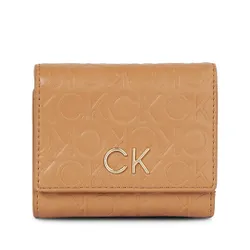 Женский кошелек Calvin Klein Re-Lock Trifold Xs Emb K60k611321 Brown Sugar GA5