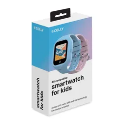 Smartwatch CELLY Kidswatch4G Niebieski + Różowy Pasek