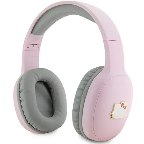 Słuchawki bezprzewodowe Hello Kitty HKBHA1BKHLMP Metal Logo Oval Shape Nauszne Bluetooth 5,3 Różowy