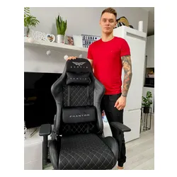 Fotel GAMVIS Phantom Large Czarny (białe elementy)