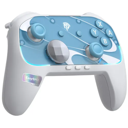 Pad EasySMX S10 do Nintendo Switch 2, PC Bezprzewodowy Biało/Niebieski