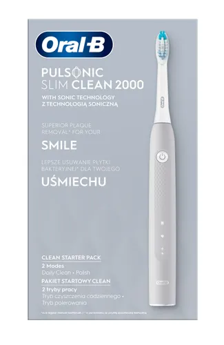 Elektrikli Diş Fırçası Oral-B Pulsonic İnce Temiz 2000 Gri