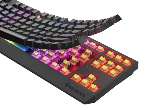 Klawiatura mechaniczna Genesis Thor 230 TKL US RGB Outemu Silent Lemon Czarny