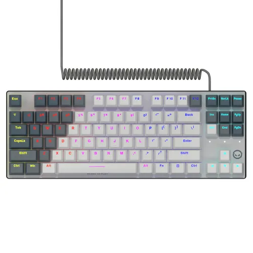 Klawiatura mechaniczna Lorgar Azar 514 TKL RGB Biało-czarny