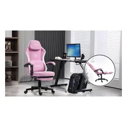 Fotel COBRA Player 5.0 CRF54PK Różowy + podnóżek