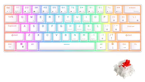 Klawiatura ROYAL KLUDGE RK61 RGB Red Switch Biały