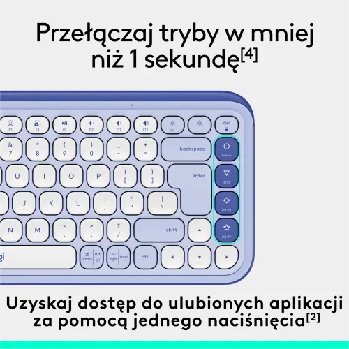 Klawiatura membranowa Logitech POP Icon Keys Fioletowy