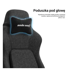 Fotel Anda Seat Phantom 4 L Black Fabric Gamingowy do 100kg Tkanina Czarny