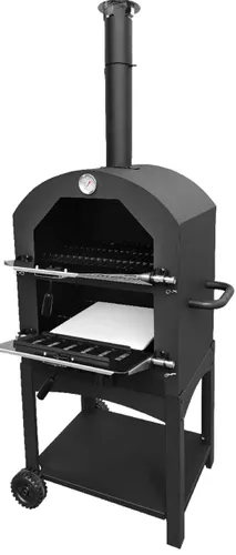 Grill węglowy BOTTARI Vesuvio z komorą do pieczenia pizzy 35.5 x 32.5 cm.