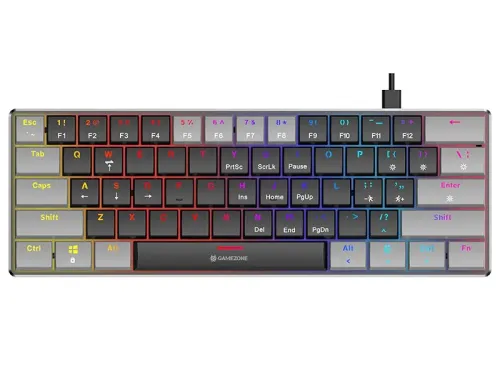 Klawiatura gamingowa Tracer GameZone Keylo 61 przewodowa mechaniczna podświetlana grafitowa