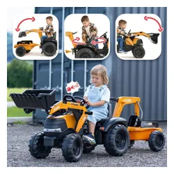 Falk Traktor Na Pedały Case Ce Z Koparką Ładowarką I Przyczepą 3-7 Lat